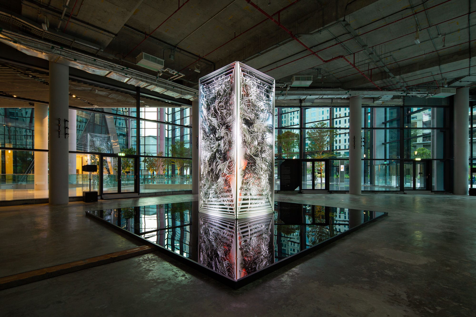 DATAMONOLITH_AI by Ouchhh curated and produced by MASSIVart for ICD Brookfield Place Dubai