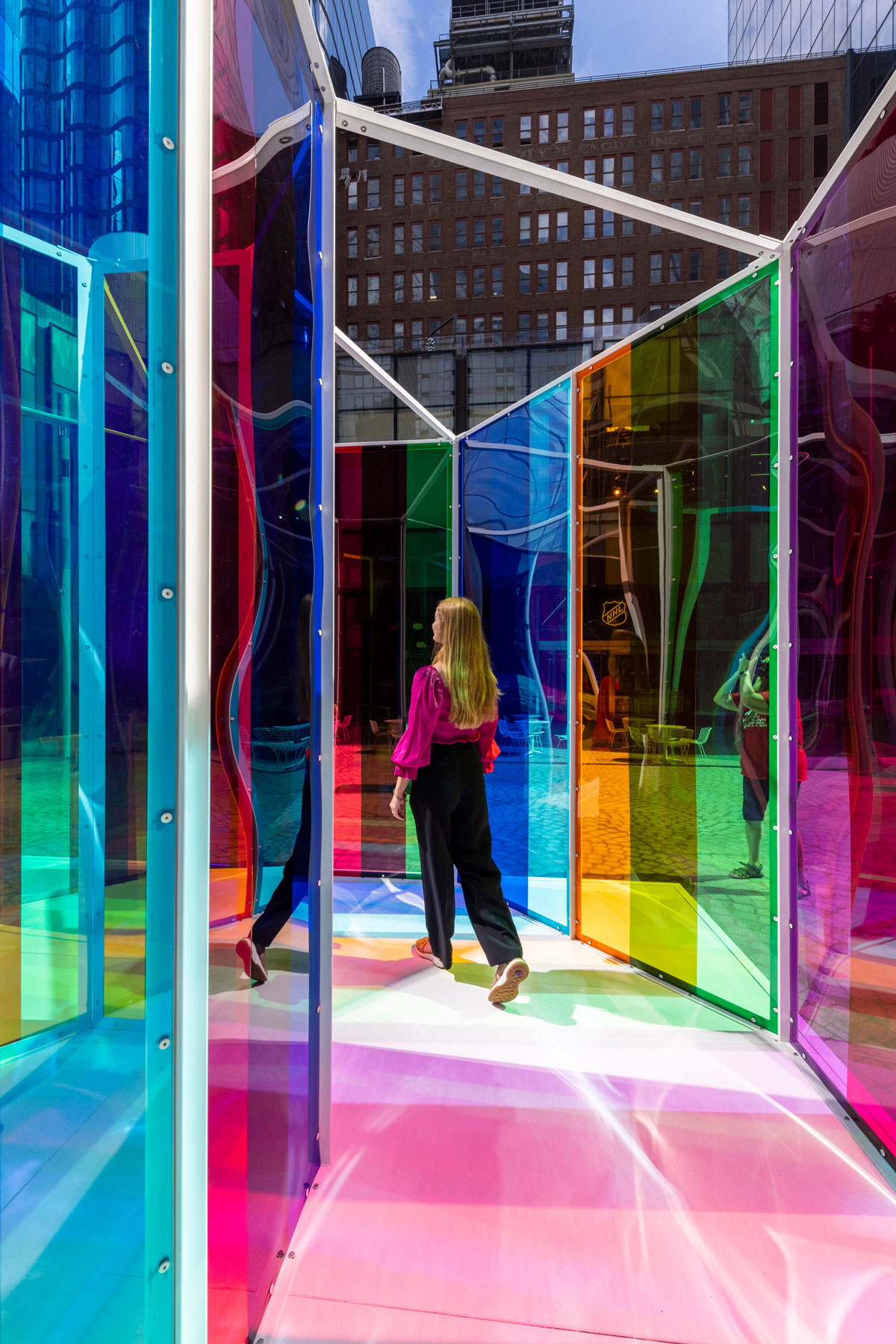 Public Art installation Hymn to the Big Wheel by Liz West - Real Estate developer Brookfield Properties - MASSIVart - New York City - Photo by Jakob Dahlin