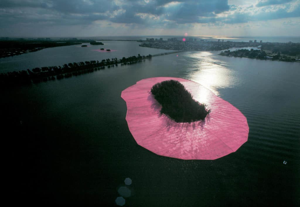 5 Iconic Must-Know Installations from the 1970s & 1980s - MASSIVart - Christo and Jeanne-Claude’s Surrounded Islands