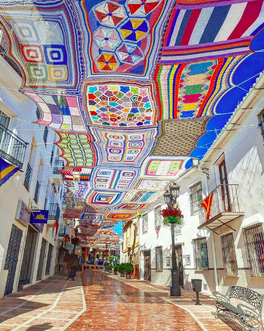 Fun Canopies Around The World - MASSIVart - The Crocheted Canopy by Eva Pacheco and Students in Alhaurín de La Torre, Malaga