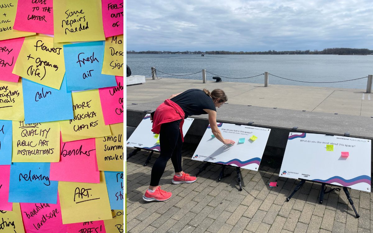 Toronto's Waterfront BIA creative placemaking and public art installation by CK-JJ, produced and curated by MASSIVart.